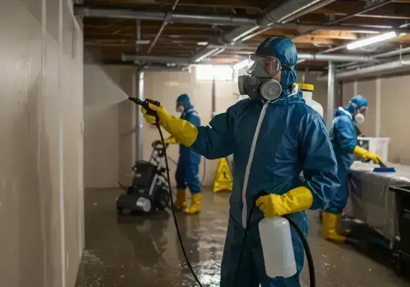 Basement Sanitization and Antimicrobial Treatment process in Caseyville, IL